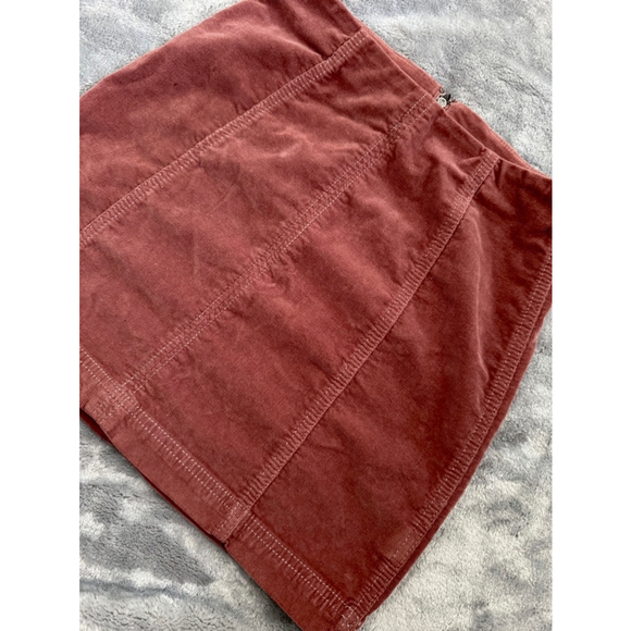 Free People Size 0 Modern Femme Corduroy Zip Up The Back Mini Skirt - Picture 4 of 6